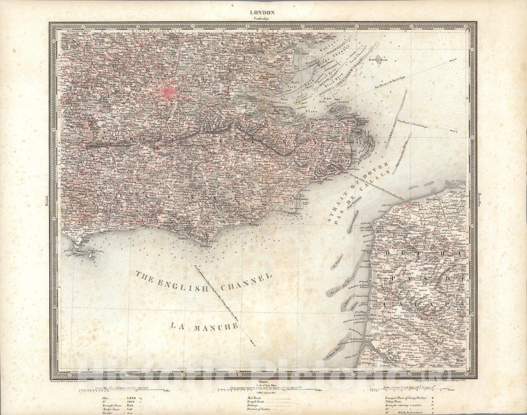 Historic Map : London, 1838, Vintage Wall Art