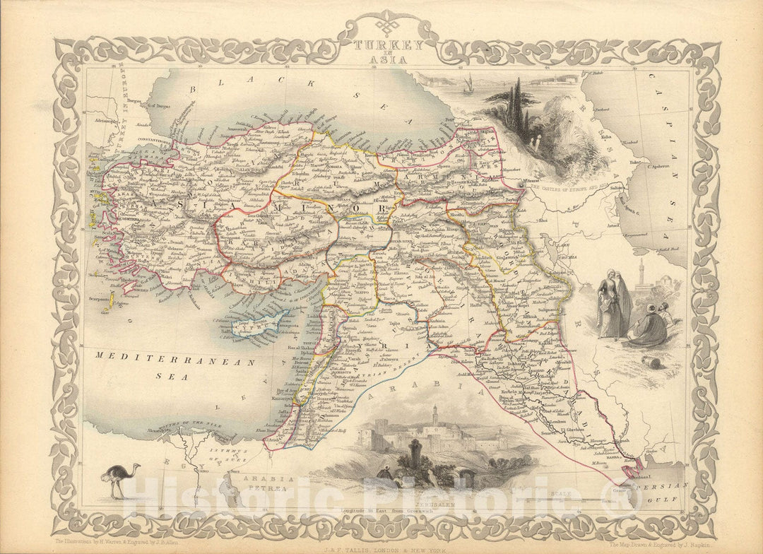 Historic Map : Turkey In Asia., 1851, Vintage Wall Art