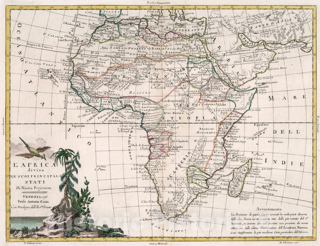 Historic Map : LAfrica, 1776, Vintage Wall Art