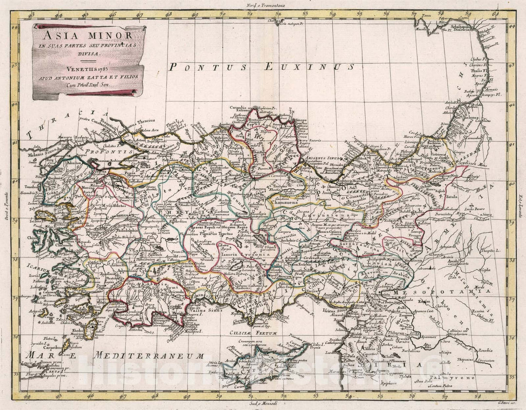 Historic Map : Asia Minor In Suas Partes, Seu Provincias Divisa, 1785, Vintage Wall Art