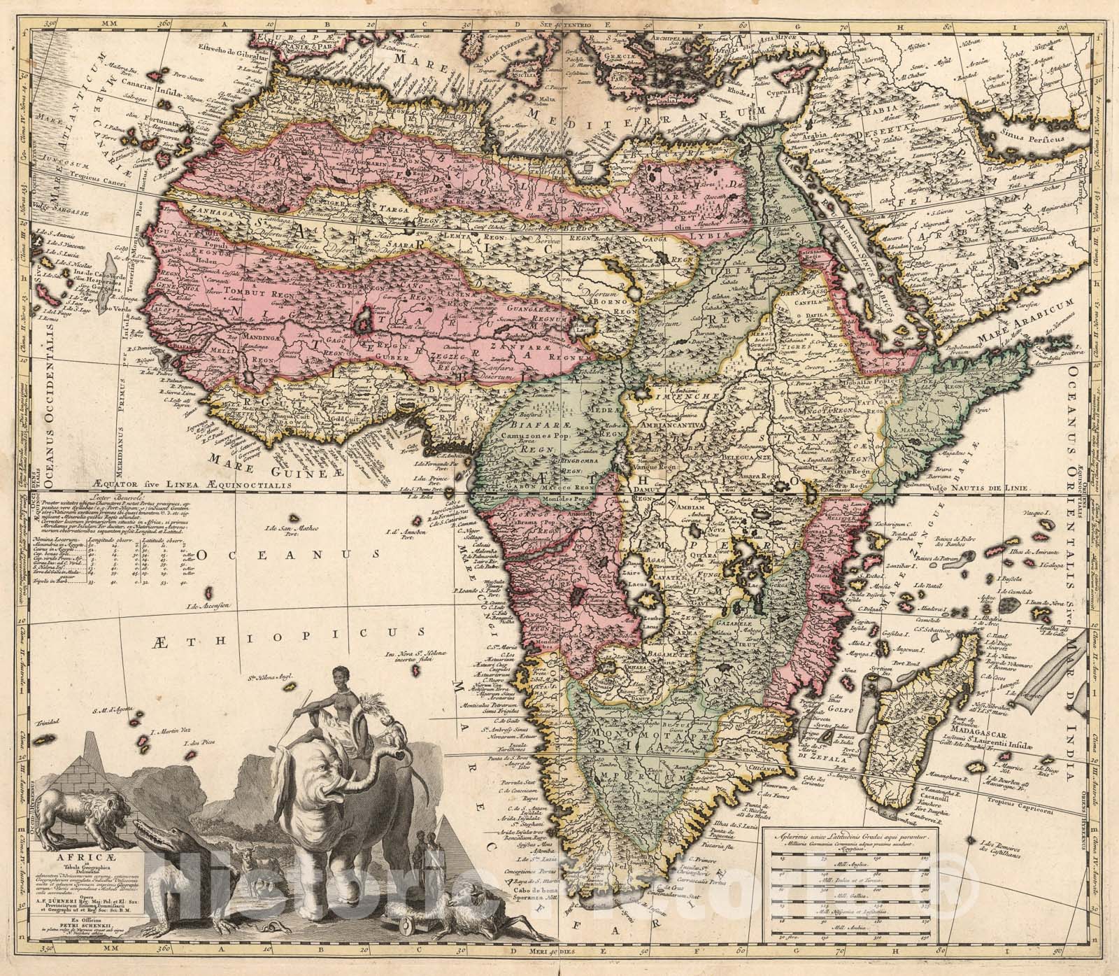 Historic Map : Africae in Tabula Geographica Delineatio, 1740, Vintage Wall Art