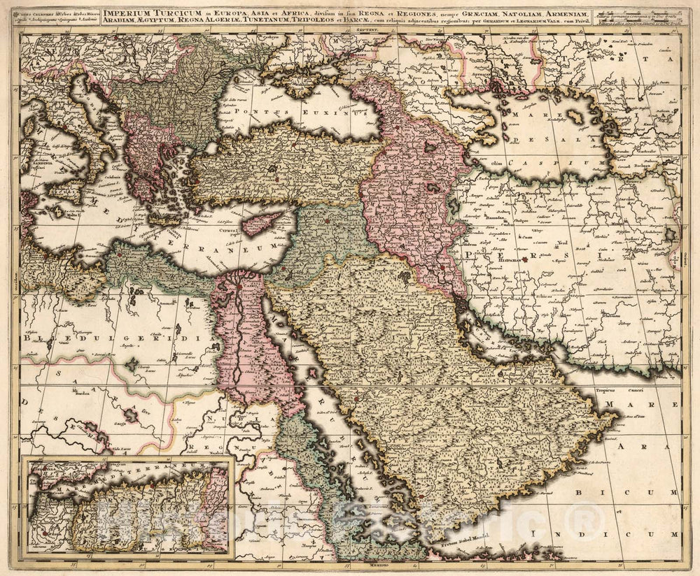 Historic Map : Imperium Turcicum in Europa, Asia et Africa, 1740, Vintage Wall Art