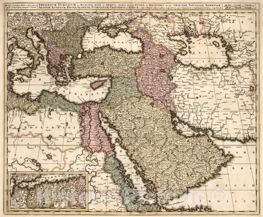 Historic Map : Imperium Turcicum in Europa, Asia et Africa, 1740, Vintage Wall Art