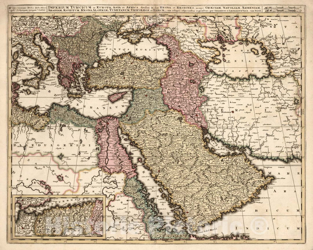 Historic Map : Imperium Turcicum in Europa, Asia et Africa, 1740, Vintage Wall Art