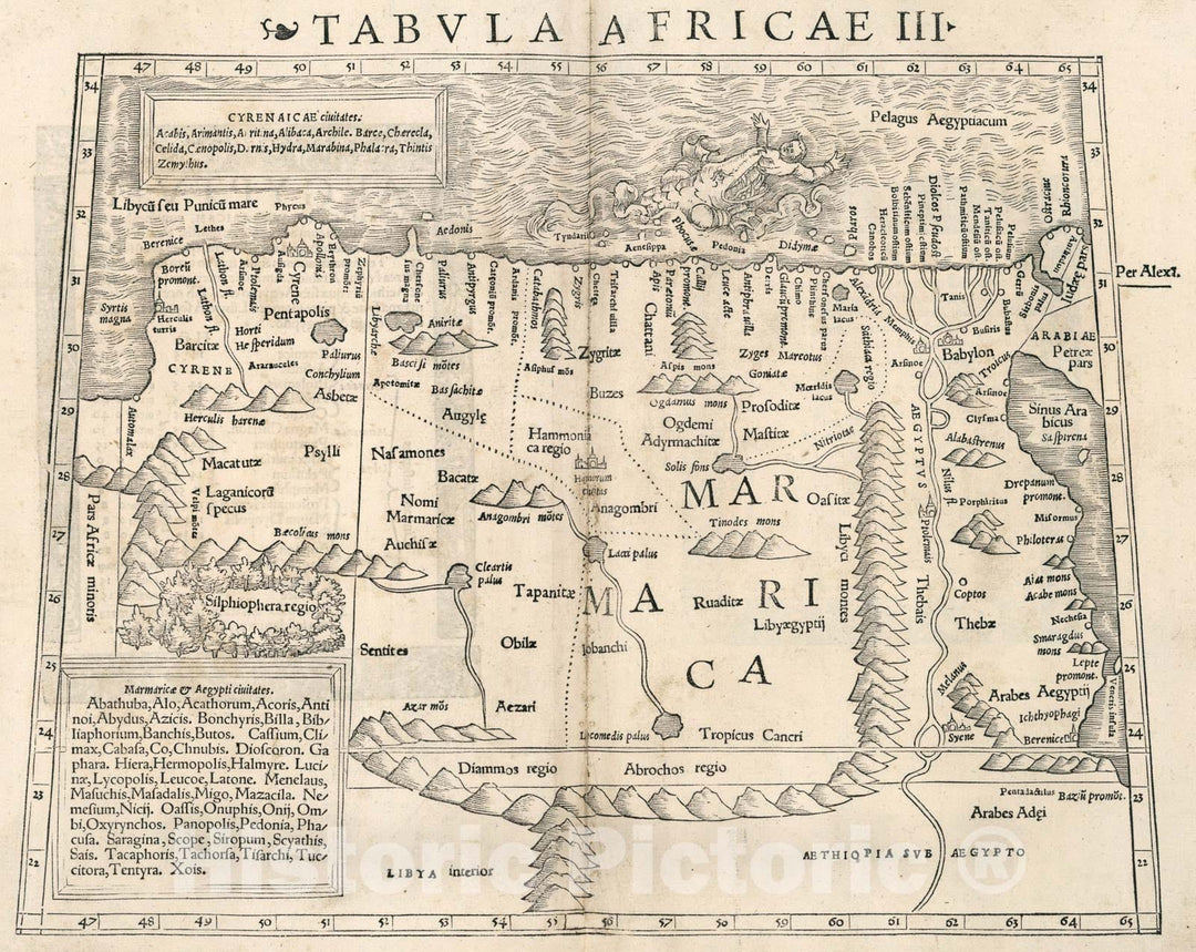 Historic Map : Tabula Africae III, 1540, Vintage Wall Art