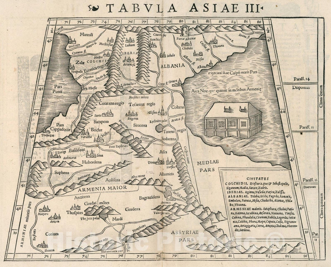 Historic Map : Tabula Asiae III, 1540, Vintage Wall Art