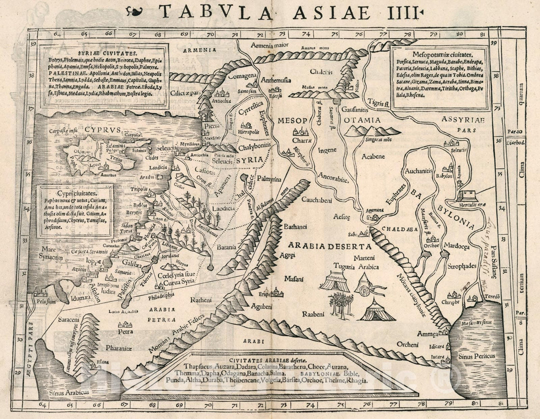 Historic Map : Tabula Asiae IV, 1540, Vintage Wall Art