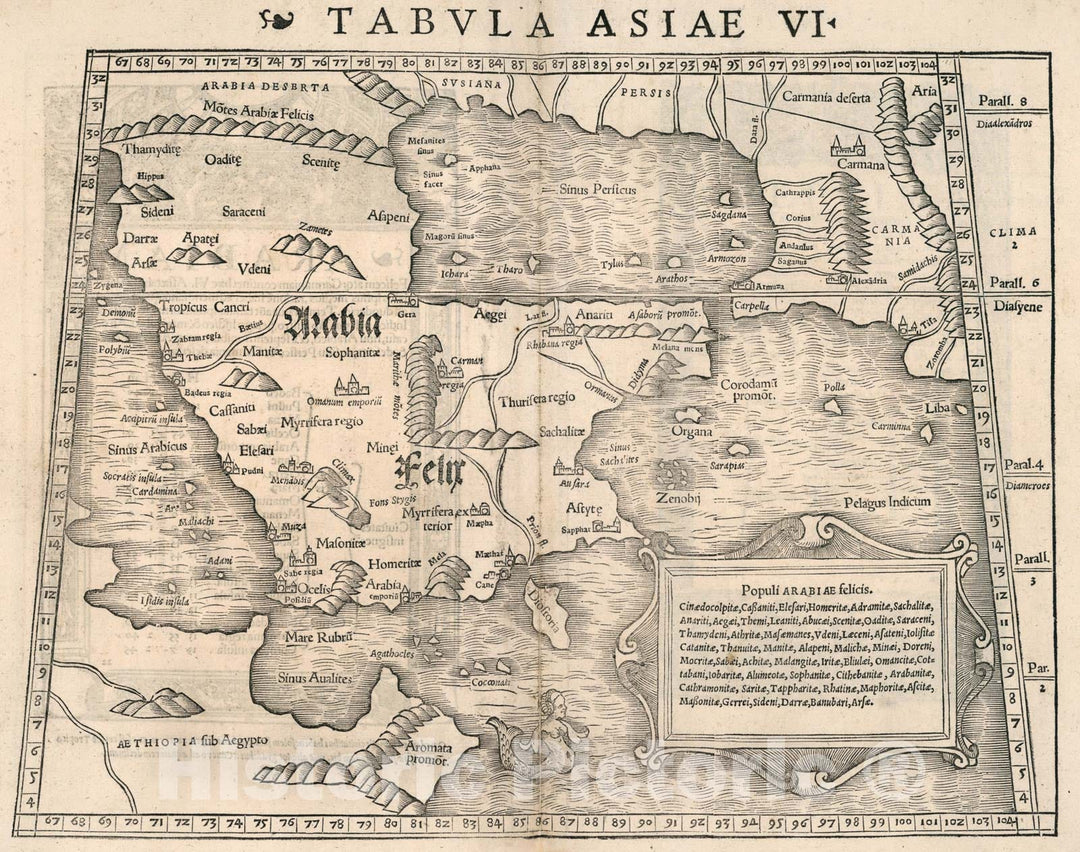 Historic Map : Taula Asiae VI, 1540, Vintage Wall Art