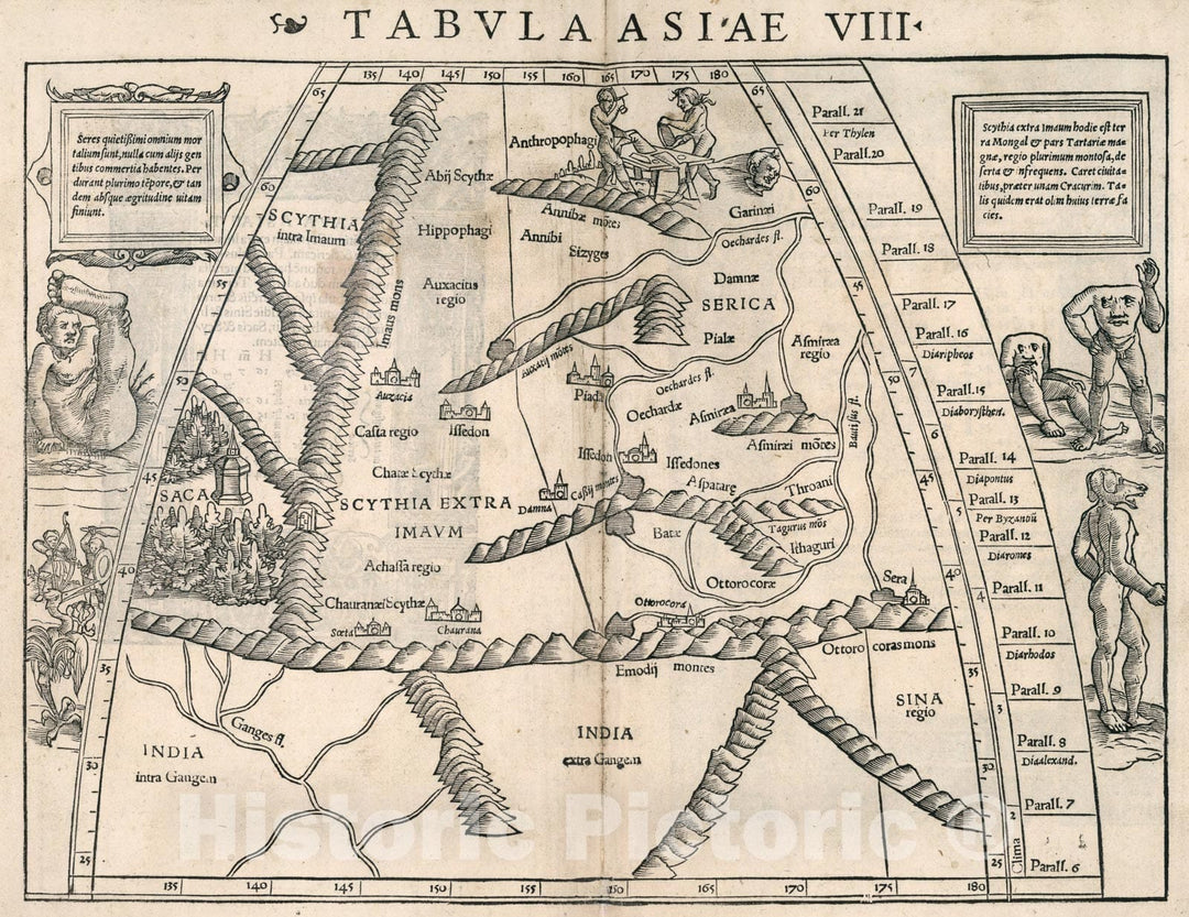 Historic Map : Tabula Asiae VIII, 1540, Vintage Wall Art