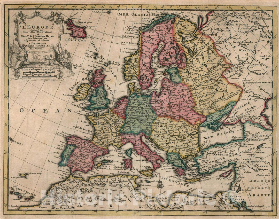 Historic Map : LEurope, 1714, Vintage Wall Art