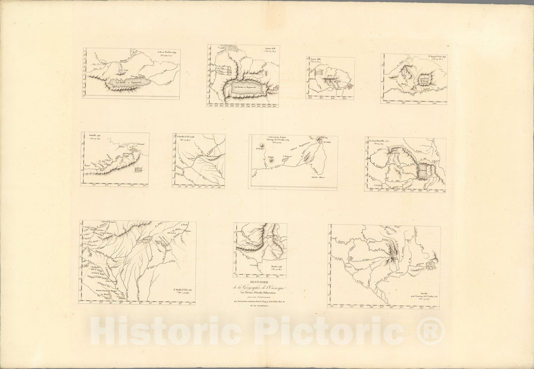 Historic Map : XIV. Histoire de la Geographie de l'Orenoque et du Dorado., 1778, Vintage Wall Art