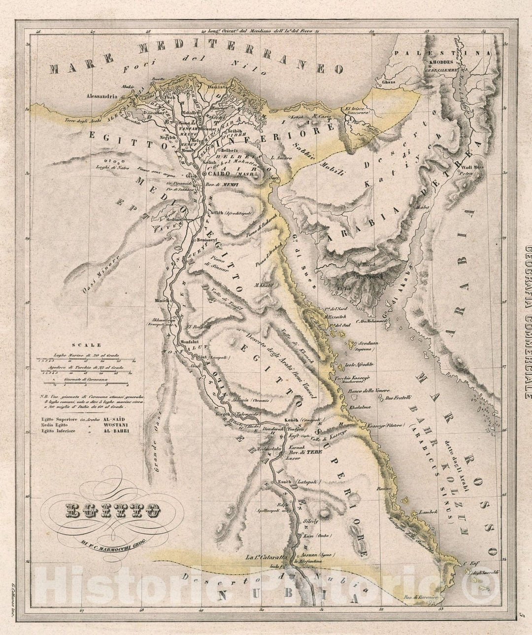 Historic Map : 5. Egypto., 1858, Vintage Wall Art