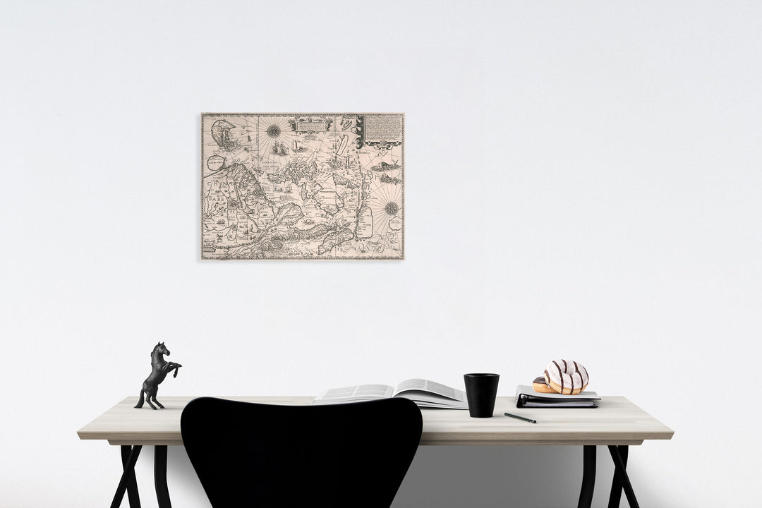 Historic Map : East Asia. Exacta & accurata delineatio ... China, Cauchinchina ...., 1595, Vintage Wall Art