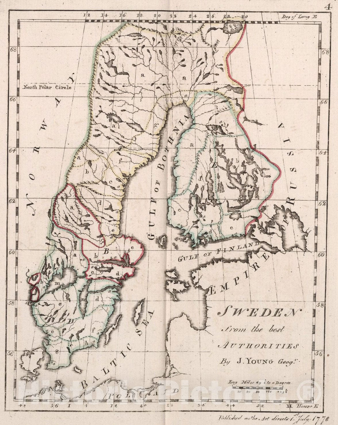 Historic Map : Sweden from the best authorities, 1778, Vintage Wall Art