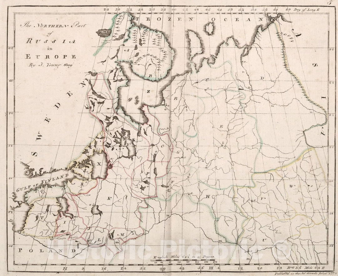 Historic Map : The Northern part of Russia in Europe, 1778, Vintage Wall Art