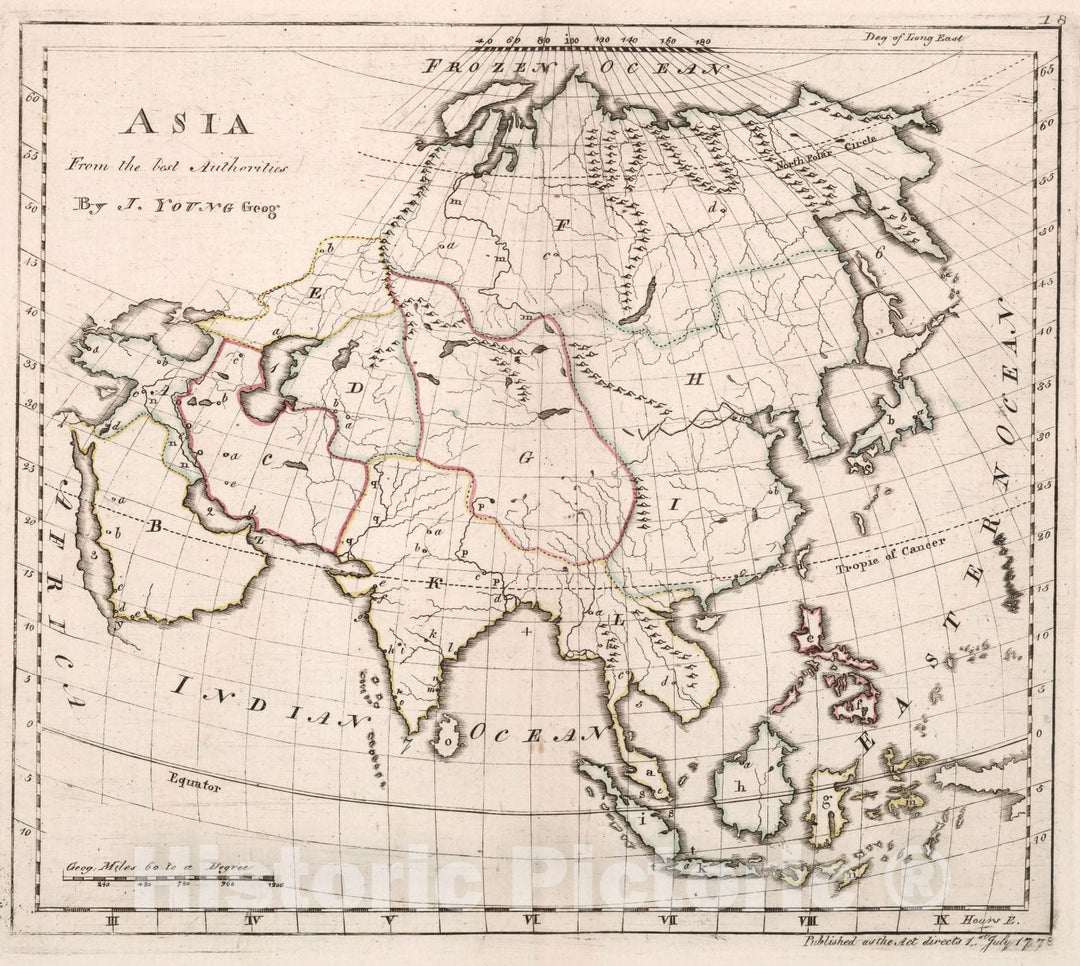 Historic Map : Asia, 1778, Vintage Wall Art