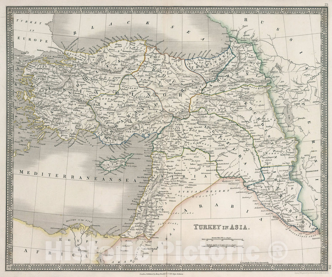 Historic Map : Turkey in Asia, 1836, Vintage Wall Art