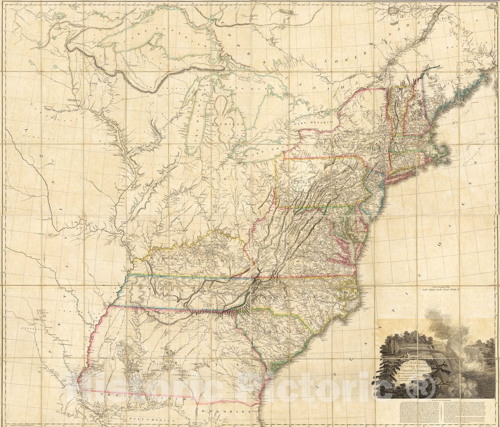 Historic Map : United States Of North America., 1808, Vintage Wall Art