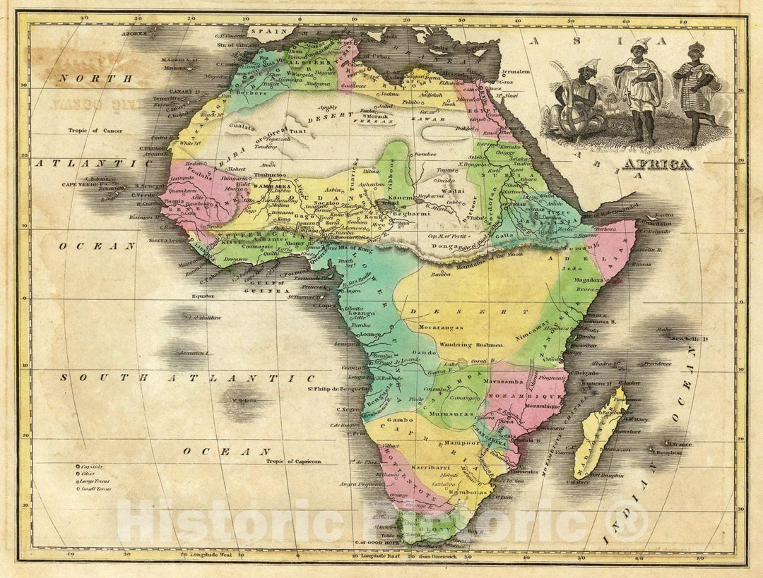 Historic Map : Africa., 1842, Vintage Wall Art