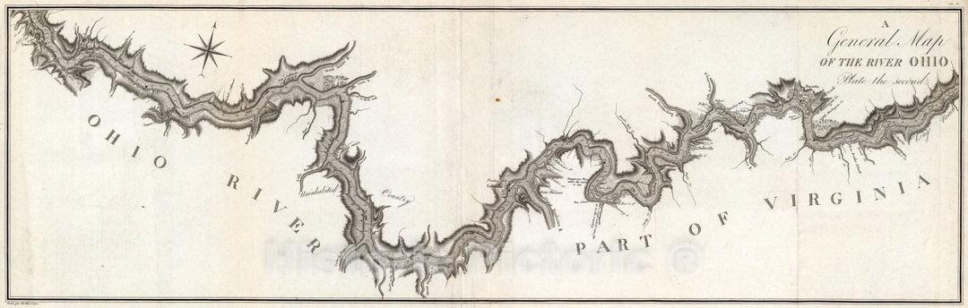 Historic Map : A General Map of the River Ohio, Plate the second., 1796, Vintage Wall Art