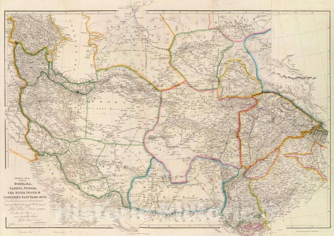 Historic Map : Central Asia., 1844, Vintage Wall Art