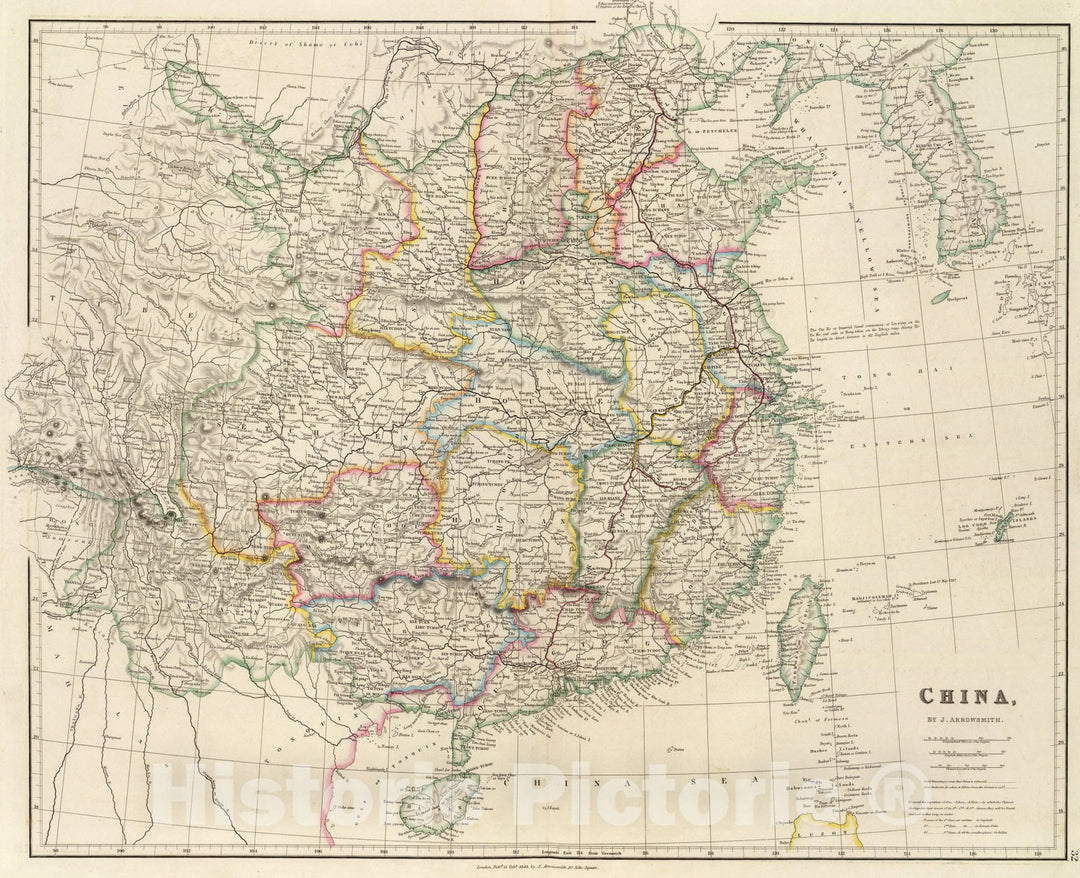 Historic Map : China., 1844, Vintage Wall Art