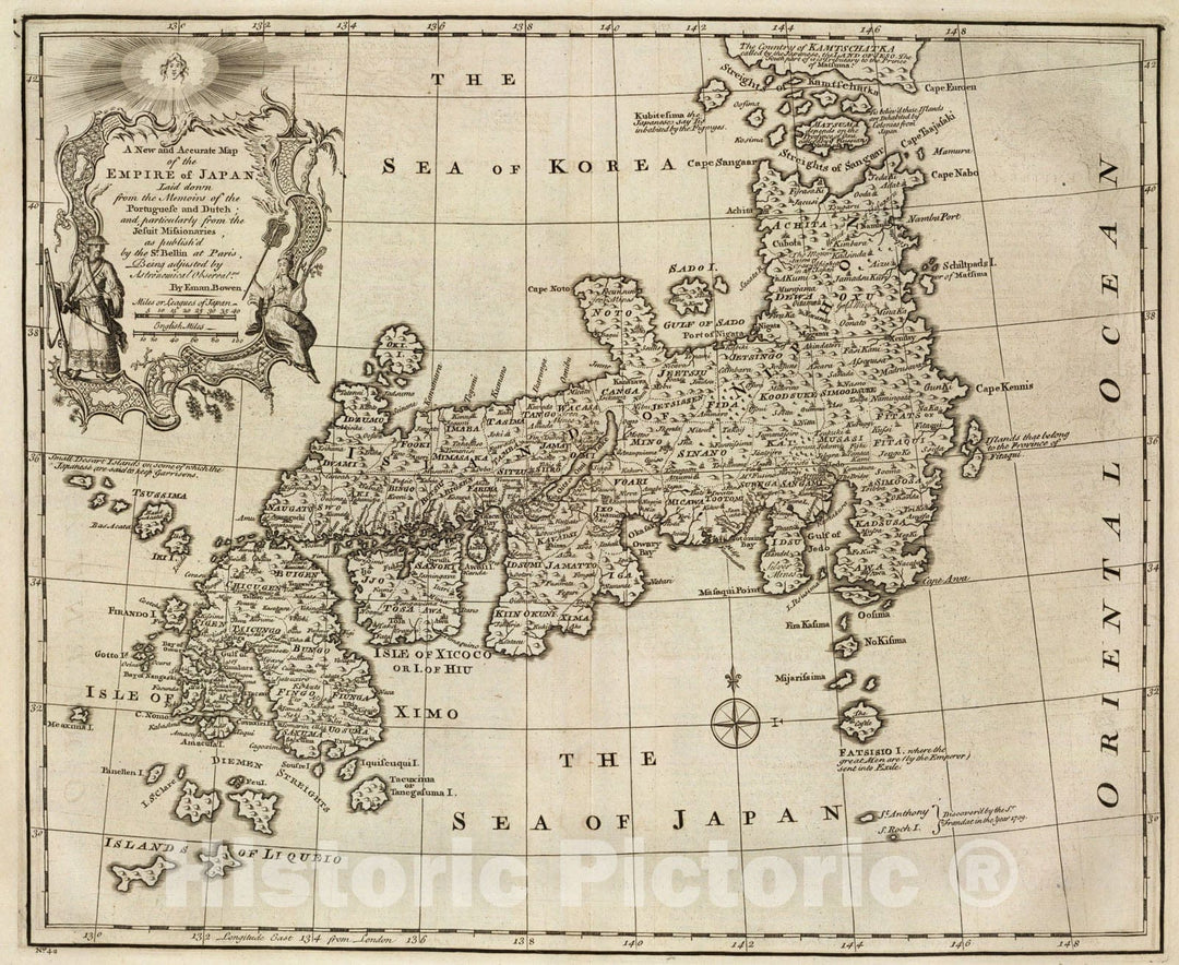 Historic Map : Empire of Japan., 1747, Vintage Wall Art