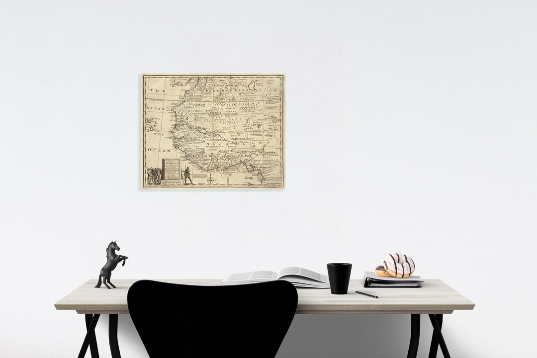 Historic Map : Negroland, adjacent countries., 1747, Vintage Wall Art