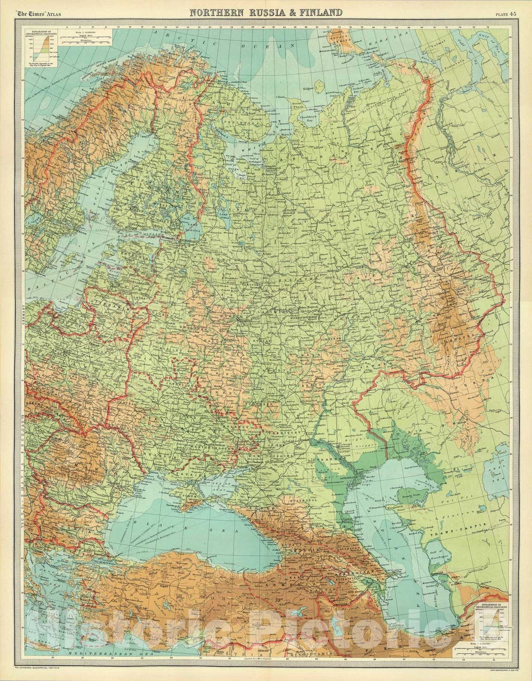 Historic Map : Composite: Russia, Finland., 1922, Vintage Wall Art