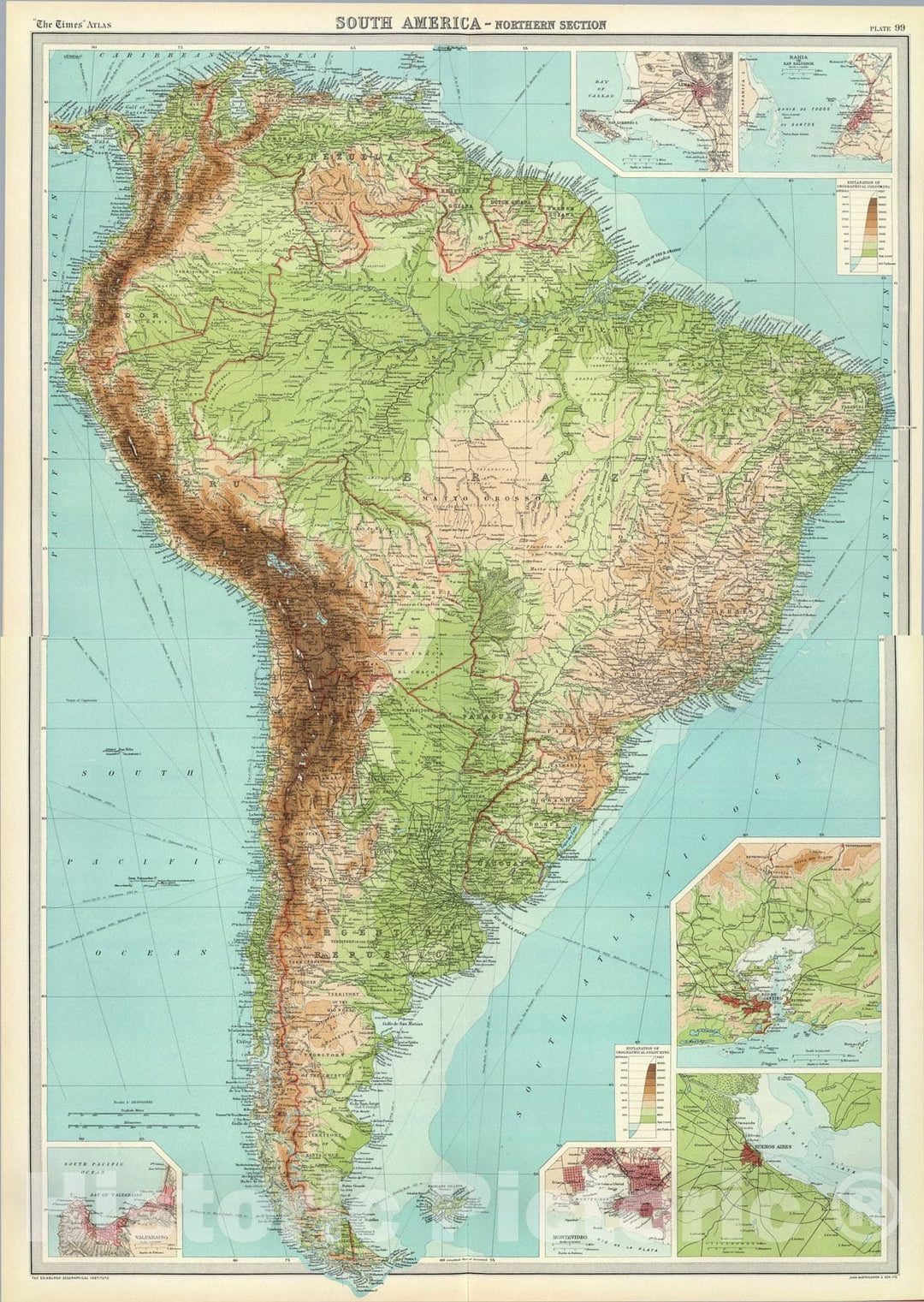 Historic Map : Composite: South America., 1922, Vintage Wall Art