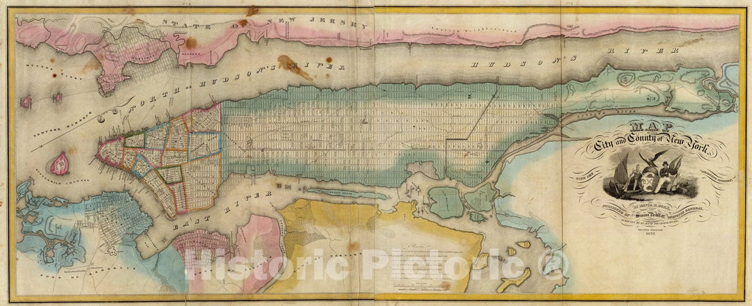 Historic Map : New York City & County., 1832, Vintage Wall Art