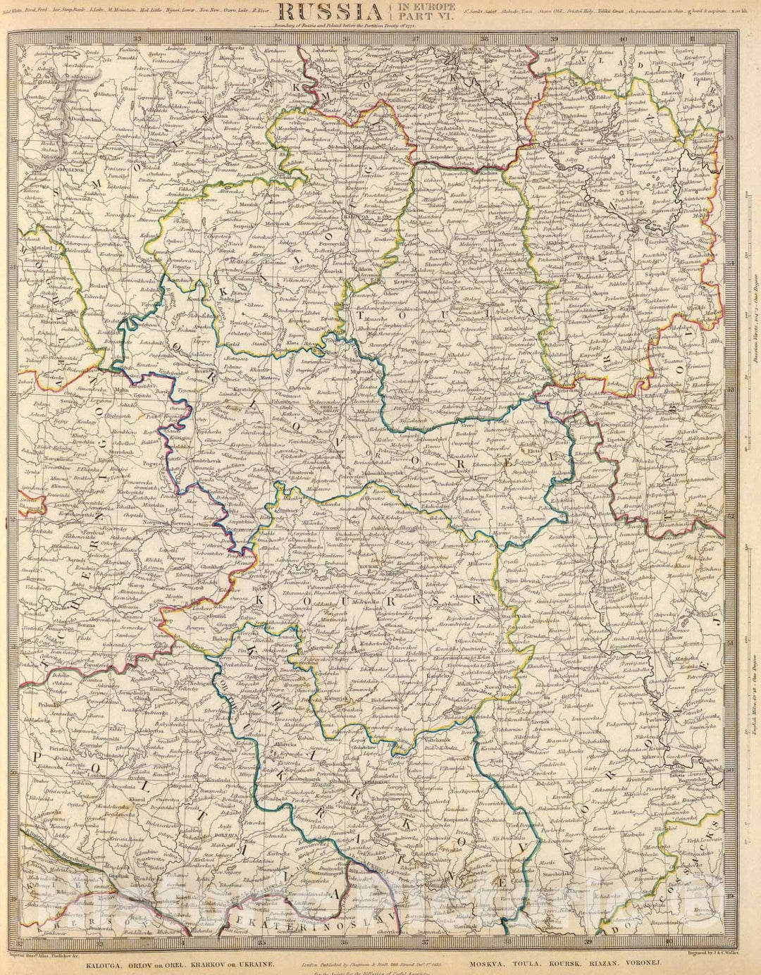 Historic Map : Russia in Europe Part VI., 1835, Vintage Wall Art