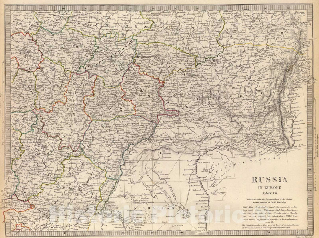 Historic Map : Russia in Europe Part VII., 1835, Vintage Wall Art