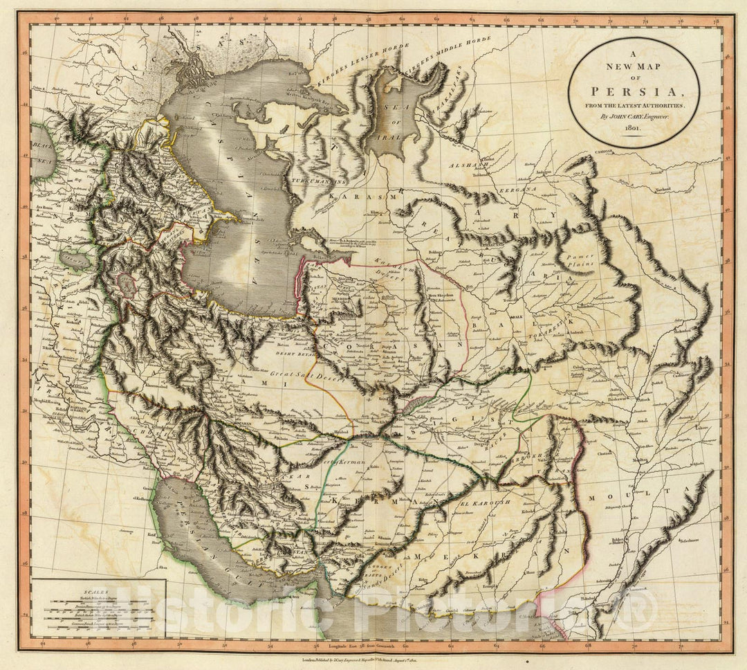 Historic Map : Persia., 1801, Vintage Wall Art