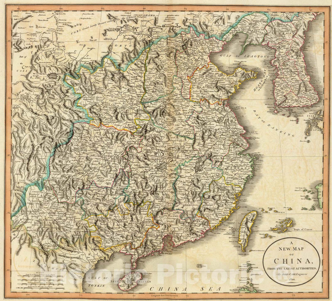 Historic Map : China., 1801, Vintage Wall Art