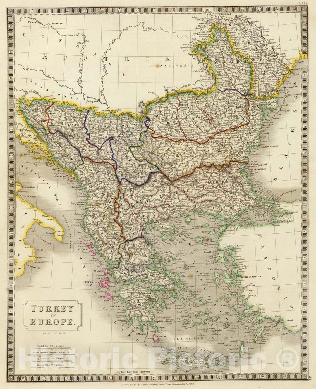 Historic Map : Turkey In Europe., 1828, Vintage Wall Art