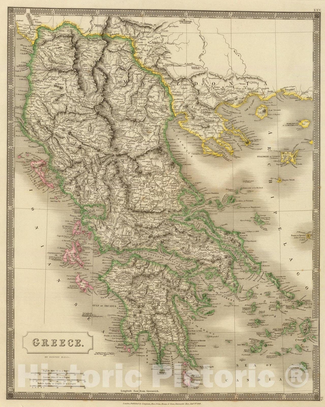 Historic Map : Greece., 1828, Vintage Wall Art