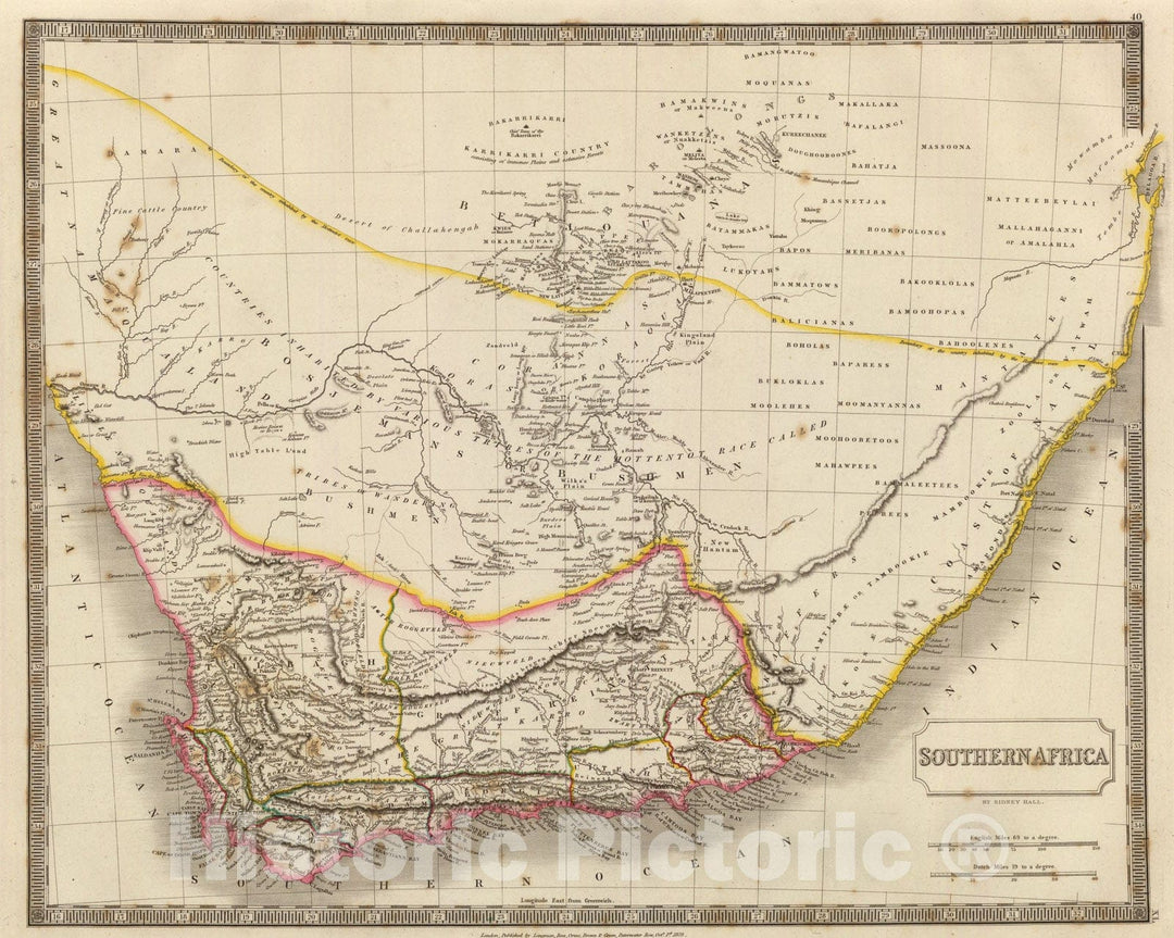 Historic Map : Southern Africa., 1828, Vintage Wall Art