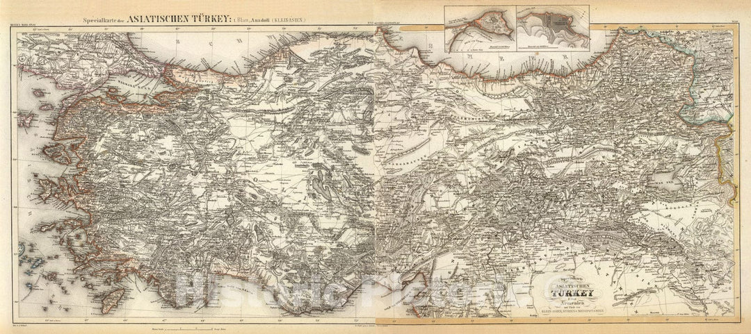 Historic Map : Composite: Asiat. Turkey., 1860, Vintage Wall Art