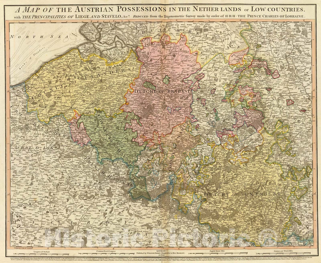 Historic Map : Netherlands or Low Countries., 1789, Vintage Wall Art