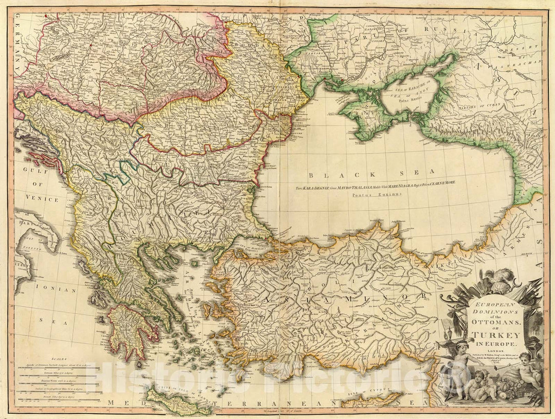 Historic Map : Turkey In Europe., 1795, Vintage Wall Art