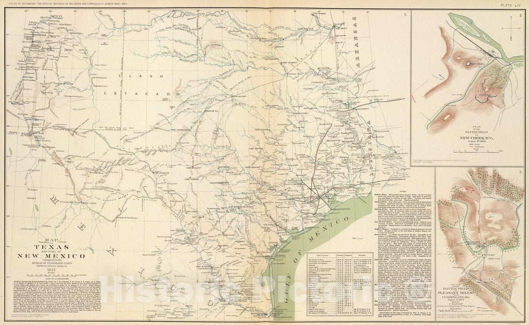 Historic Map : Texas, pt. of N.M., 1895, Vintage Wall Art