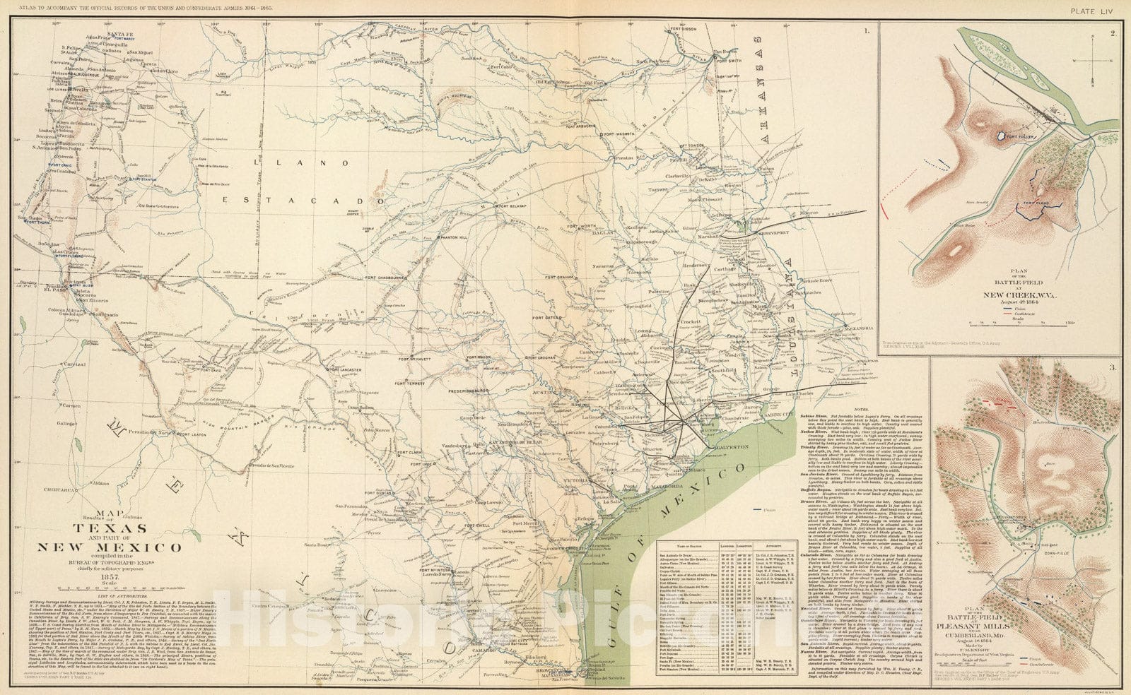 Historic Map : Texas, pt. of N.M., 1895, Vintage Wall Art