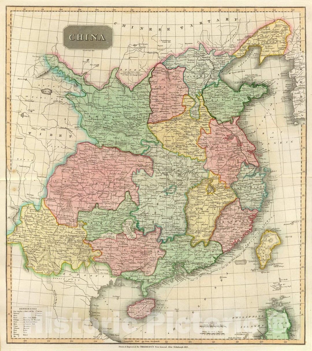 Historic Map : China., 1815, Vintage Wall Art