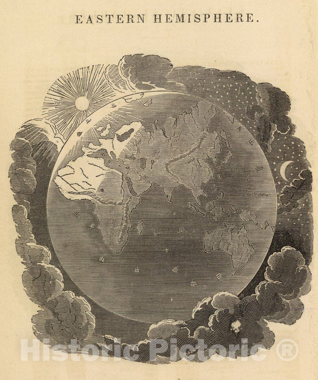 Historic Map : Eastern Hemisphere., 1831, Vintage Wall Art