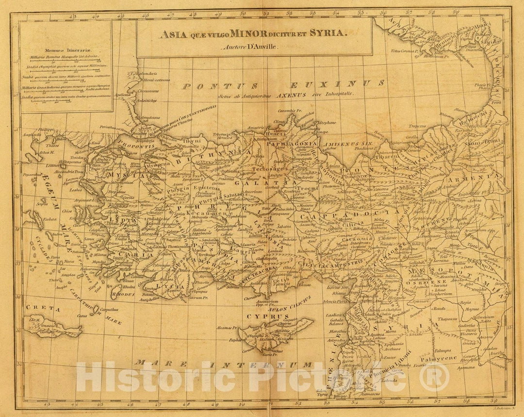 Historic Map : Asia Minor, Syria., 1814, Vintage Wall Art