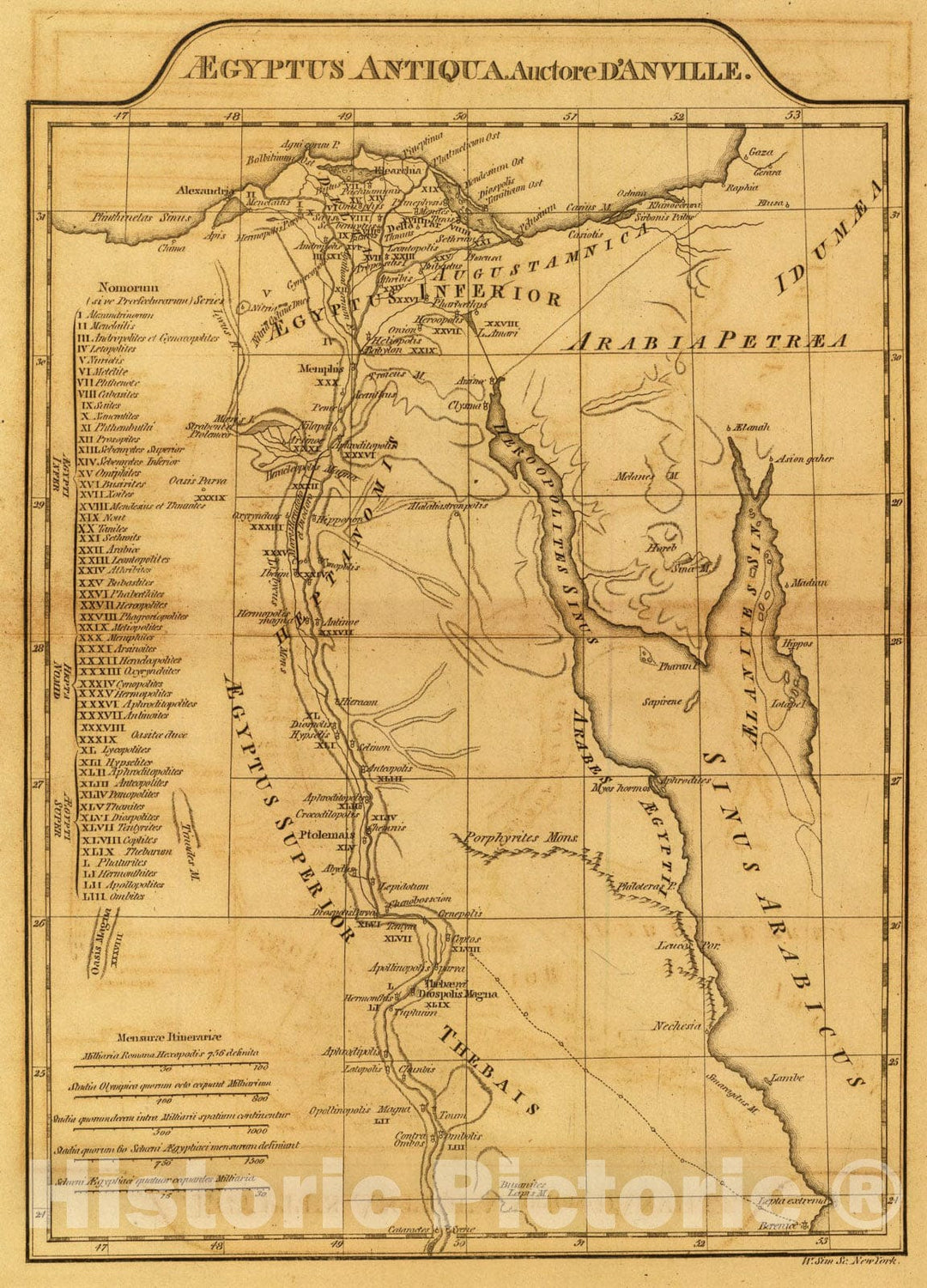 Historic Map : Aegyptus Antiqua., 1814, Vintage Wall Art