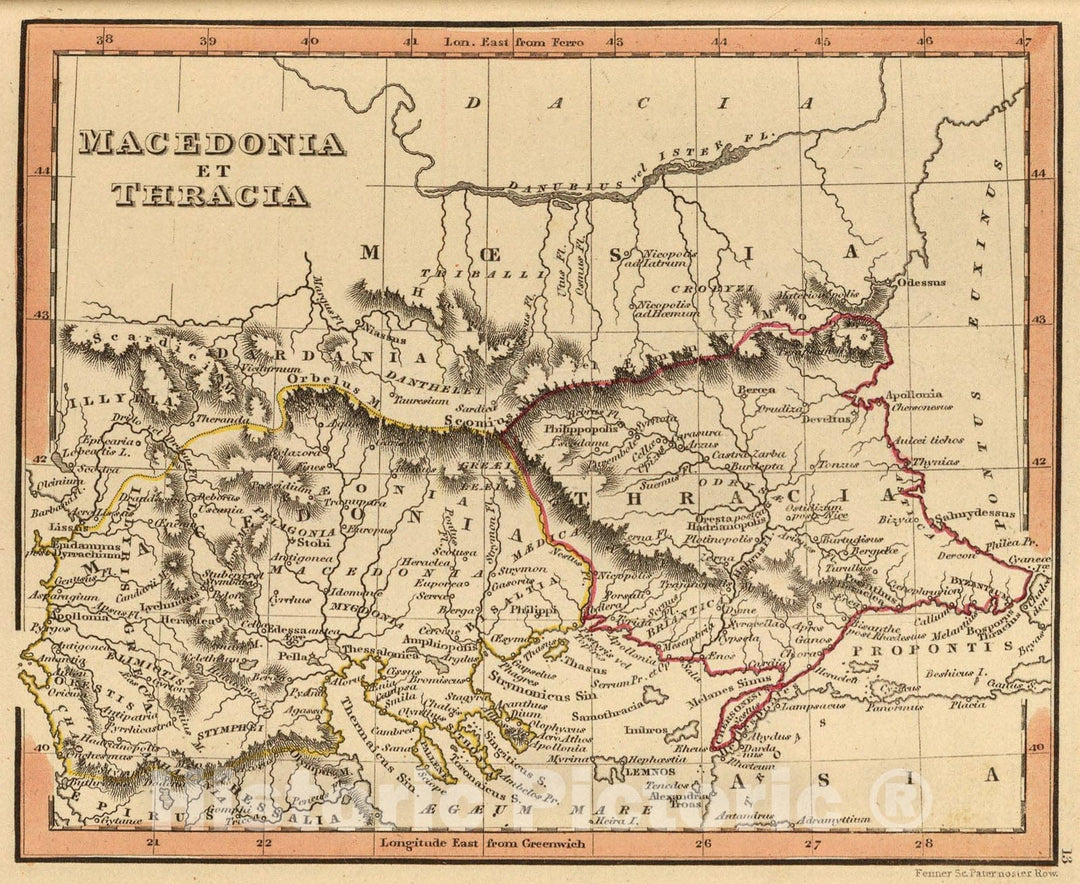 Historic Map : Macedonia et Thracia., 1835, Vintage Wall Art