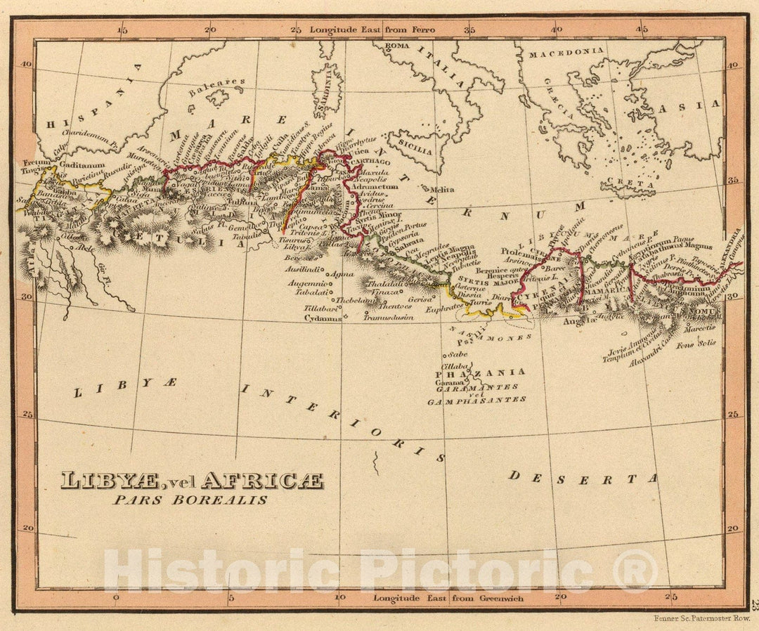 Historic Map : Libyae, vel Africae pars borealis., 1835, Vintage Wall Art