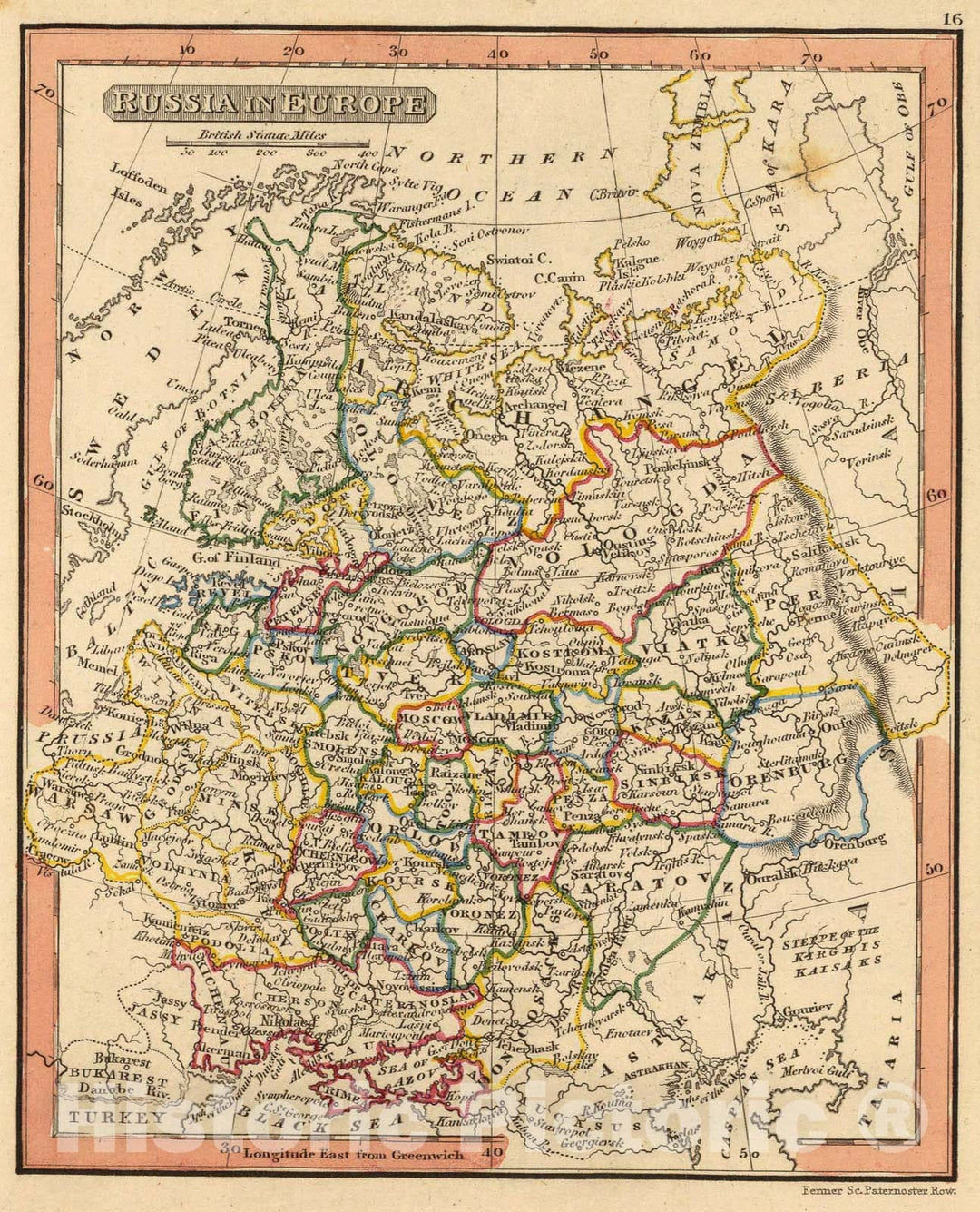 Historic Map : Russia In Europe., 1835, Vintage Wall Art